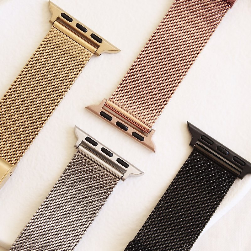 【PICONO】Apple Watch適用-不鏽鋼米蘭錶帶/四色 - 錶帶 - 其他金屬 