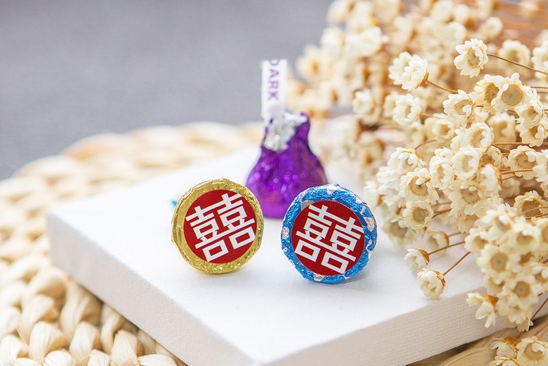 紅色囍字水滴巧克力 KISSES婚禮喜糖(每包100顆) - 巧克力 - 新鮮食材 紅色