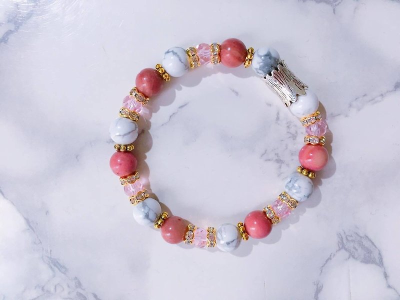 Rose Rough Stone Sweet Ore Bracelet - Bracelets - Gemstone Pink
