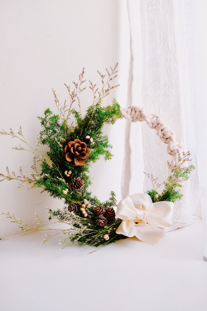 [Taichung] Woven wreath Christmas wreath classic simple style - เย็บปักถักร้อย/ใยขนแกะ/ผ้า - ผ้าฝ้าย/ผ้าลินิน 