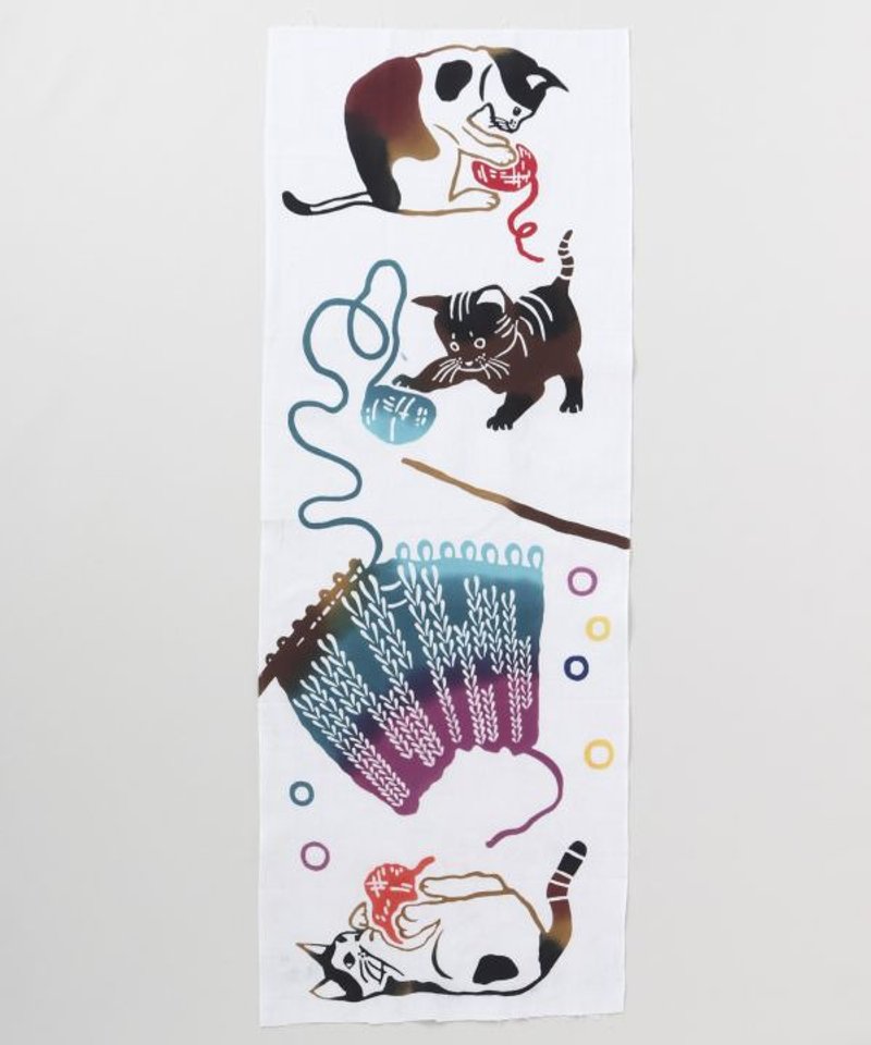 TENUGUI Towel - Yarn Cat - 毛巾/浴巾 - 其他材質 