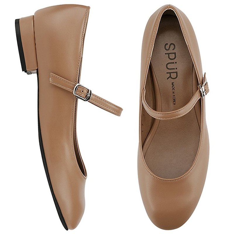 PRE-ORDER – SPUR Square dorothy flats LF7028 DARK BEIGE - Women's Casual Shoes - Genuine Leather 