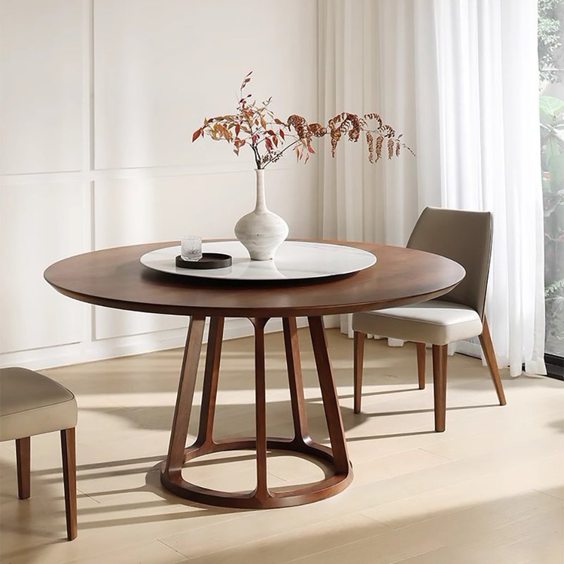 [D3 Log Home] Regan North American walnut dining table solid wood table round table - Dining Tables & Desks - Wood 