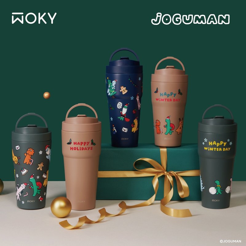 【WOKY Meets JOGUMAN】round cup double-layer ceramic 550ml - Vacuum Flasks - Stainless Steel 