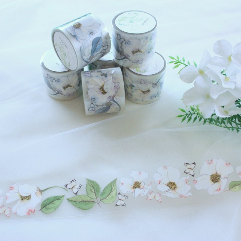 jin_Masking tape_flower_Butterfly garden_1pattern - 貼紙 - 塑膠 