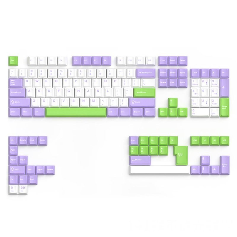 Dip-dyed jelly pudding rainbow PBT two-color mechanical keyboard keycaps Dusk Mountain Purple - อุปกรณ์เสริมคอมพิวเตอร์ - วัสดุอื่นๆ สีม่วง