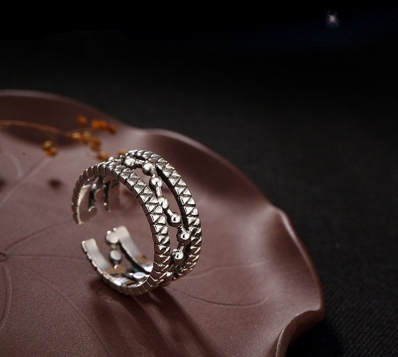 Real 925 Sterling Silver Fine Jewelry Designer Big Dipper Hollow Finger Rings - 戒指 - 純銀 銀色