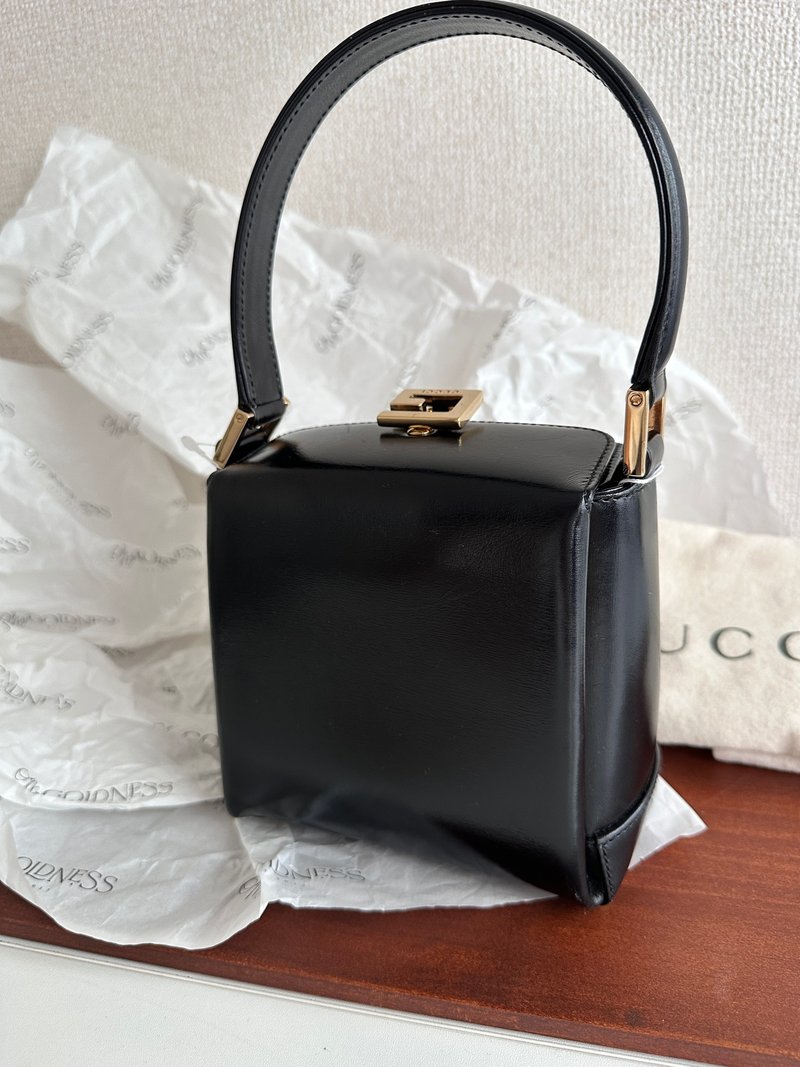 中古包 Gucci 古馳 大G扣小盒子包 - 手提包/手提袋 - 真皮 黑色