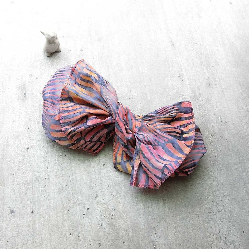 [Shell Art] Giant Butterfly Hair Band (Extended Brain Cell Type) - The whole strip can be taken apart! - Hair Accessories - Cotton & Hemp Pink