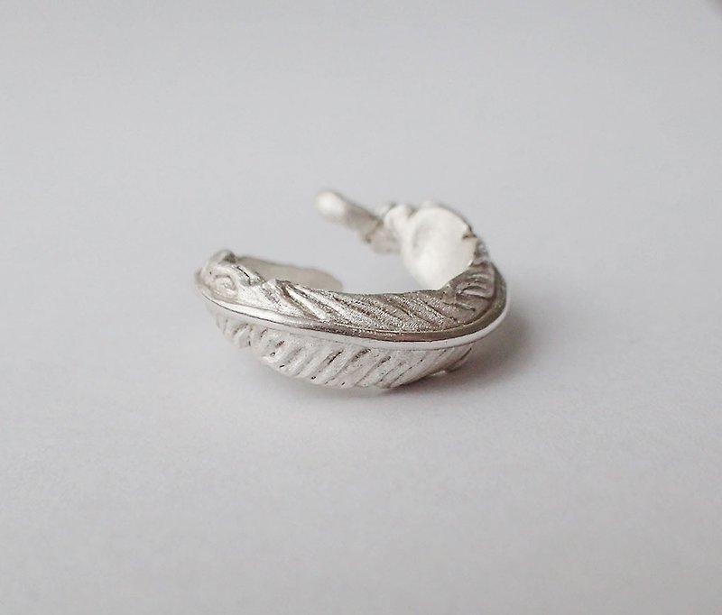 ring, feather , Handmade ,Silver - แหวนทั่วไป - เงินแท้ สีเงิน