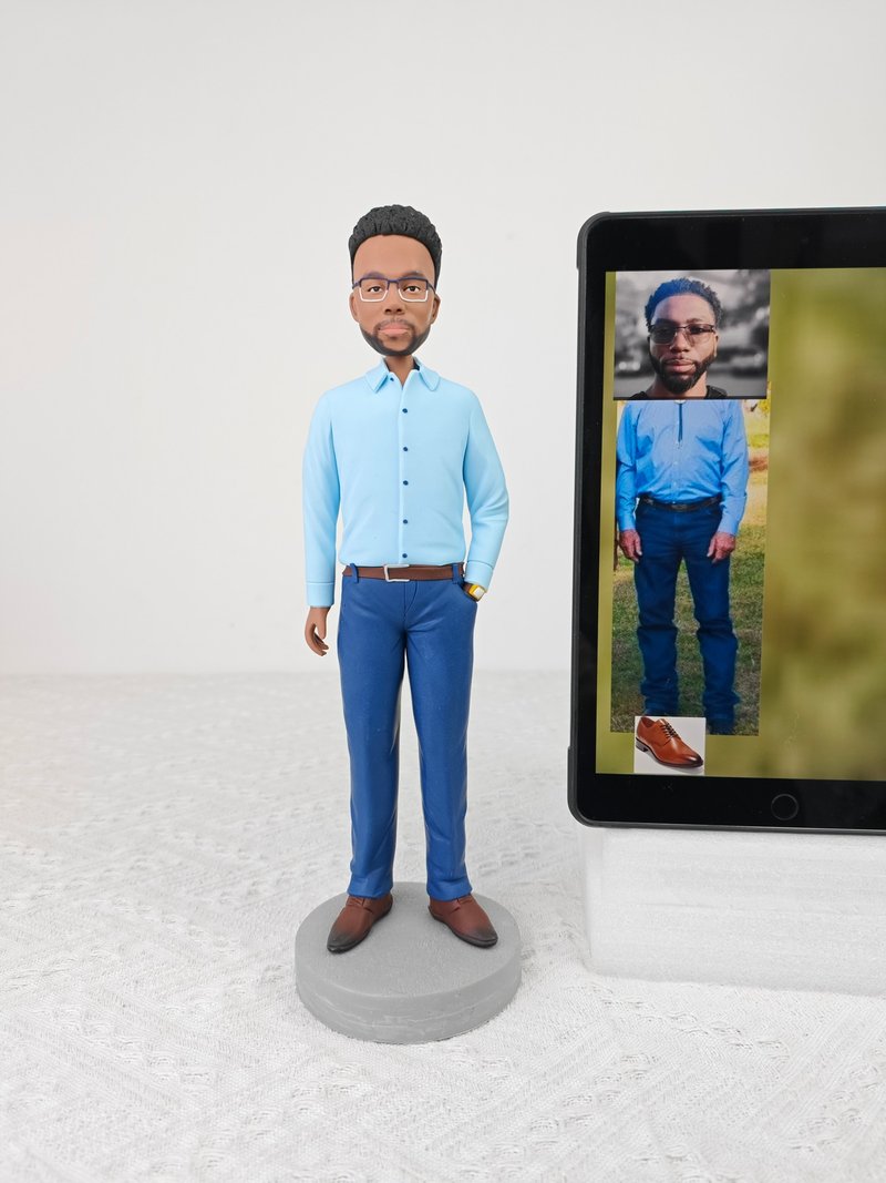 客制化人物公仔 人偶 3D人像畫 似顏繪 定制老闆 生日 紀念 禮物 - 公仔/玩偶 - 黏土 多色