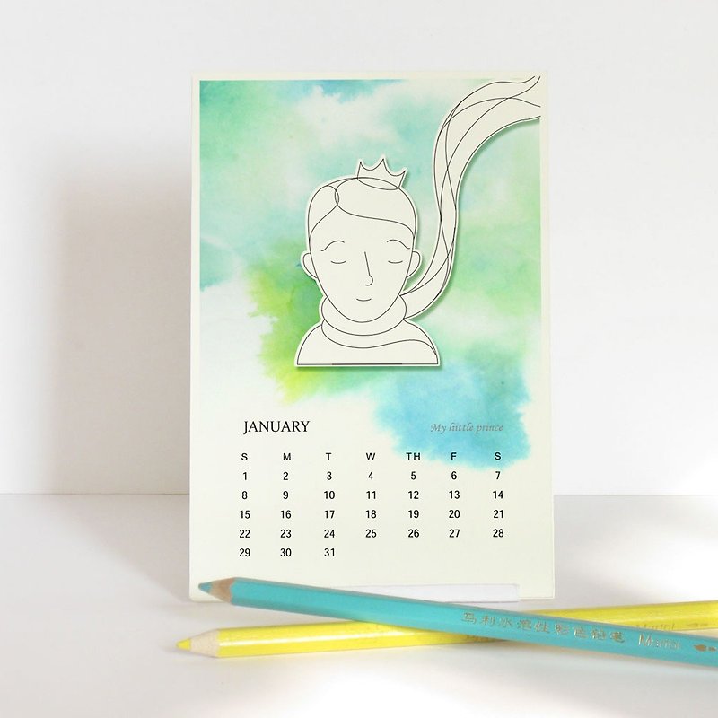 2017 DIY painted Calendar- My Little Prince Series - Calendars - Paper Green