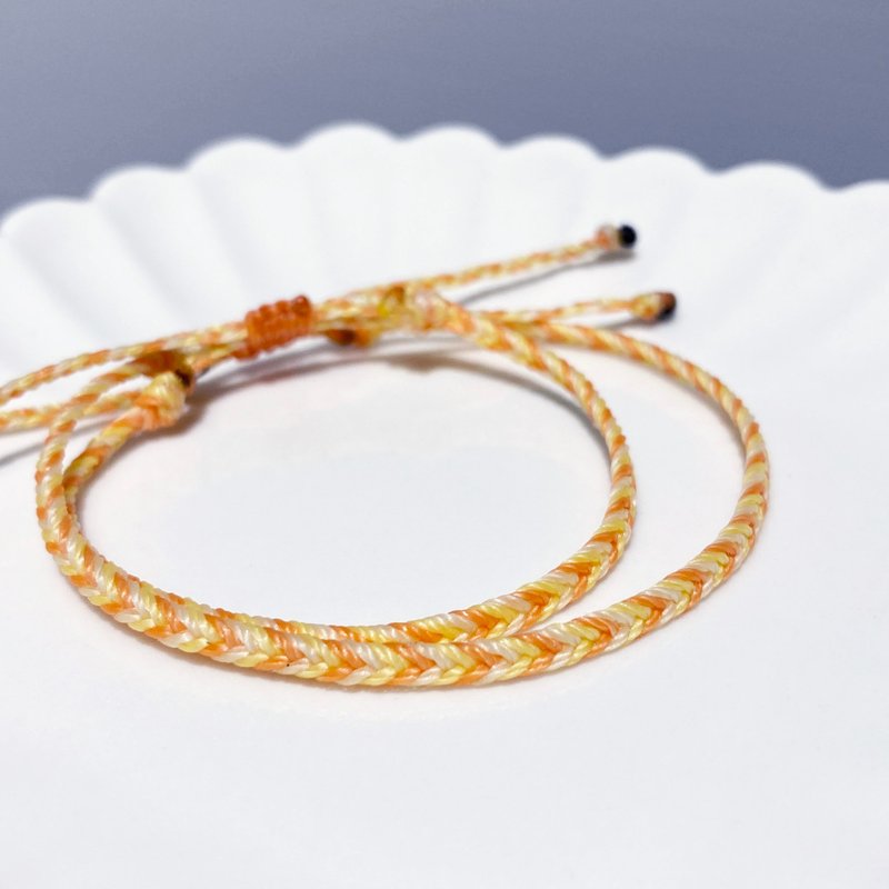 Customized Gift - Summer Three-color Wax Thread Braided Bracelet, Ankle, Bracelet, Parent-child - สร้อยข้อมือ - เงินแท้ หลากหลายสี