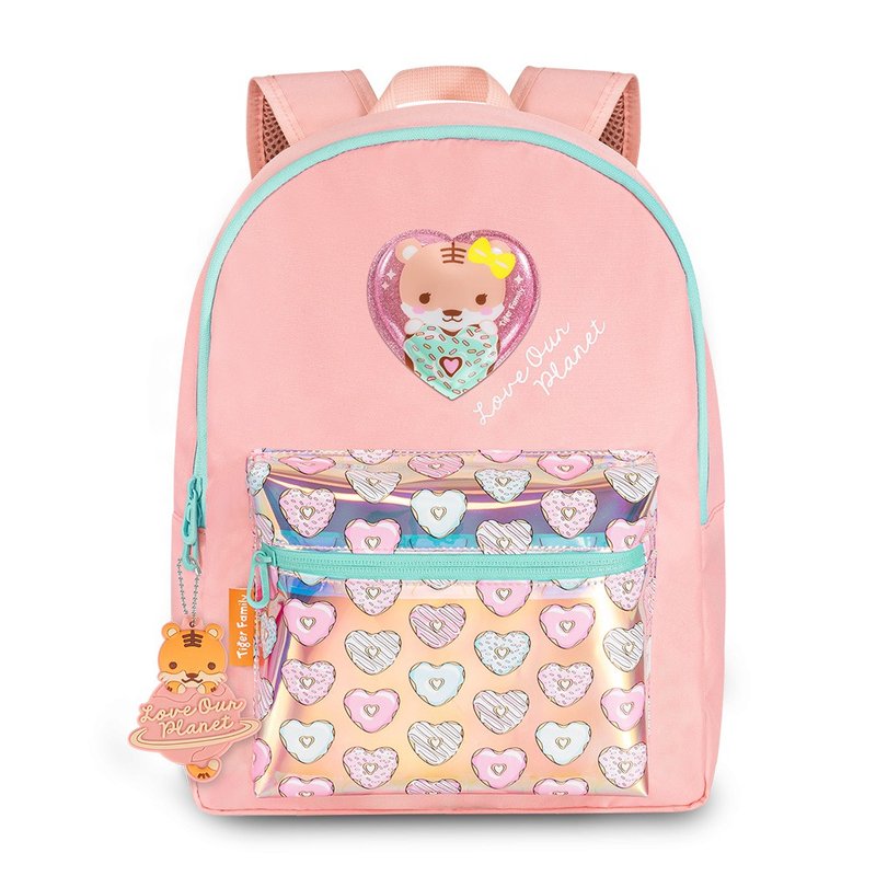 TigerFamily Fun Time Symphony Multi-Yang Leisure Backpack-Tiger Girl Donuts - กระเป๋าเป้สะพายหลัง - วัสดุอื่นๆ สึชมพู