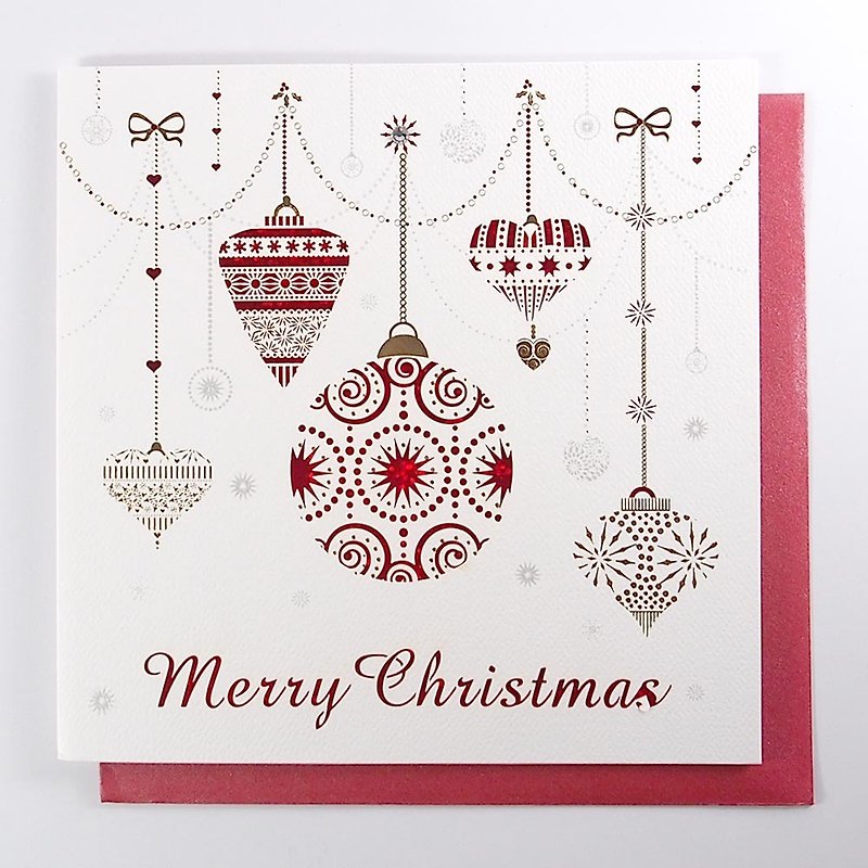 The ceiling is filled with shiny bells and Christmas cards [Paper Rose - Card Christmas Series] - Cards & Postcards - Paper Multicolor