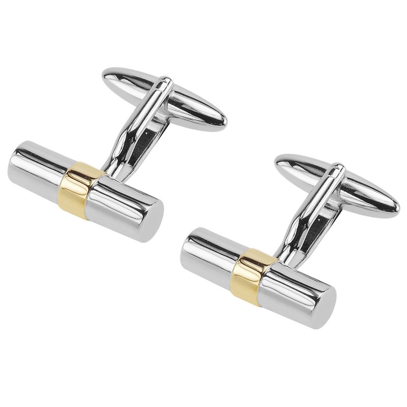 Silver and Gold Two Tone Bar Cufflinks - Cuff Links - Other Metals Multicolor