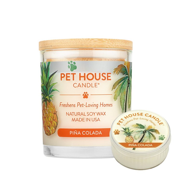 【美國PET HOUSE】室內除臭寵物香氛蠟燭-菠蘿椰子 - 香氛蠟燭/燭台 - 玻璃 