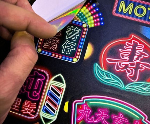 台湾製ネオンレーザーステッカーセット - カッティング7スタイル