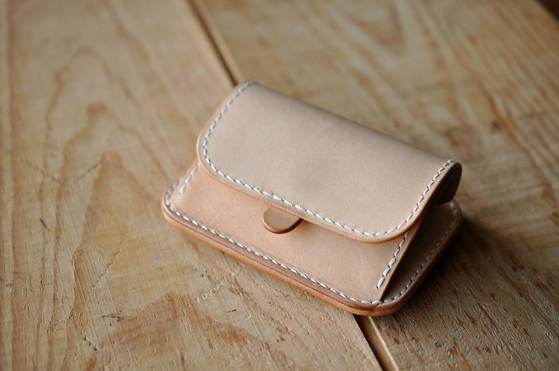 Pocket wallet [South American vegetable tanning/Limited/Hand-sewn][17003] - กระเป๋าสตางค์ - หนังแท้ สีกากี