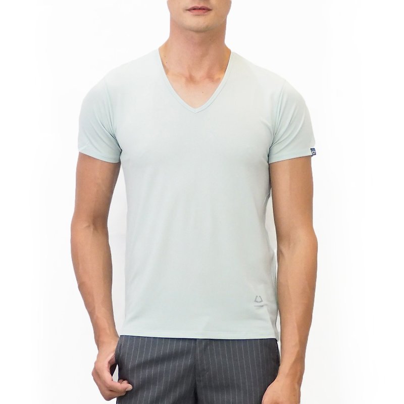 綿実157Vカラーティーミントグリーン - Tシャツ メンズ - その他の素材 グリーン