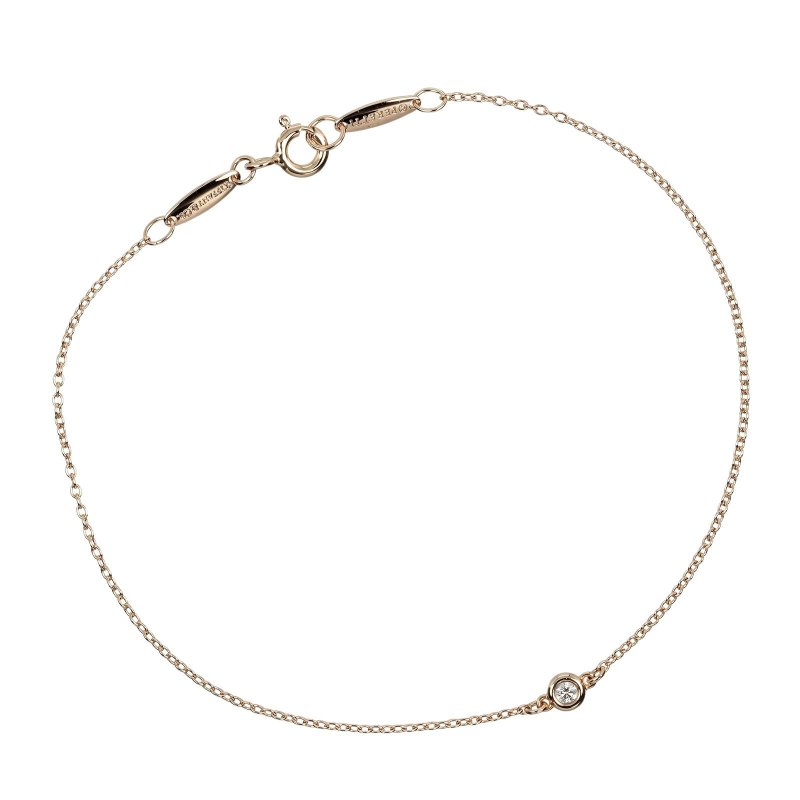 【日本直送】ティファニー TIFFANY&Co. バイザヤード ブレスレット 19cm K18PG ピンクゴールド ダイヤモンド 約1.26g【中古】Aランク - 手鍊/手環 - 貴金屬 金色