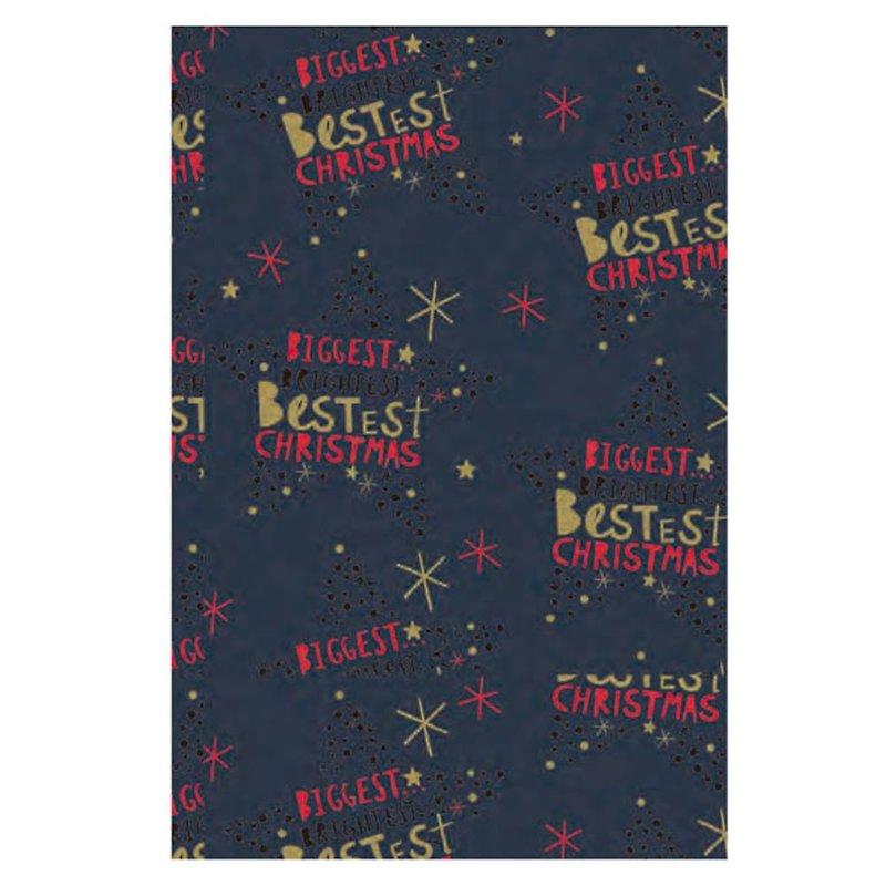 Blue bottom English lettering wrapping paper [Hallmark-reel wrapping paper Christmas series] - Gift Wrapping & Boxes - Paper Blue