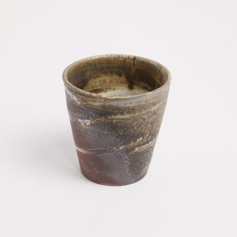 明芽窯 l 柴燒絞胎落灰水杯 咖啡 黃 茶杯 杯子 陶杯 蒐藏品 T - 茶壺/茶杯/茶具 - 陶 黃色