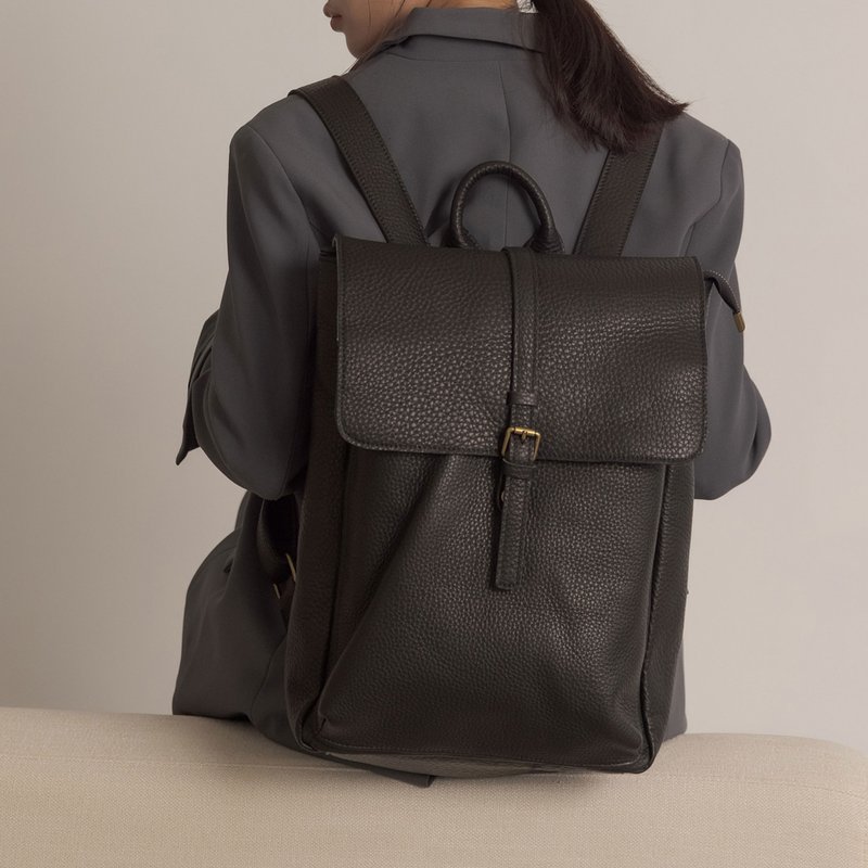 Go out on your own square backpack - Backpacks - Genuine Leather Black