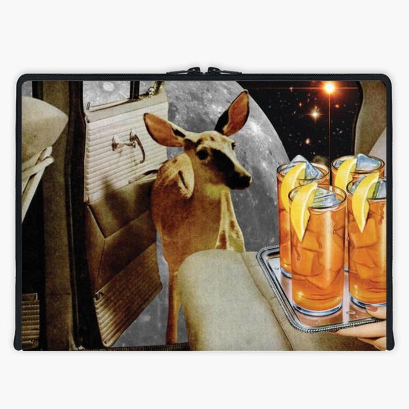 Axis - Custom 3-Sided Zipper Laptop Sleeve - Oh, deer! - Clutch Bags - Waterproof Material 