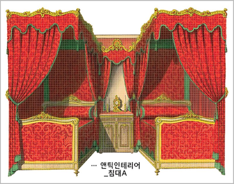 antique interior bed 6types (blackraccoon) Vintage collage design paper sticker - 貼紙 - 紙 多色