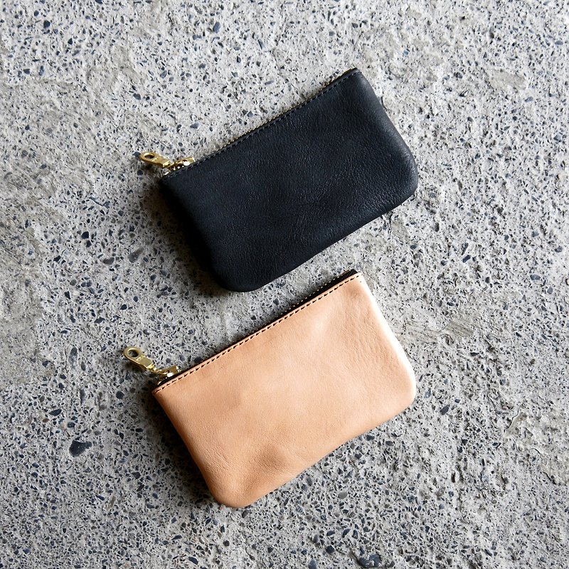 Zipper key bag vegetable tanned leather can hold keys and change, easy to carry and store 【LBT Pro】 - ที่ห้อยกุญแจ - หนังแท้ 