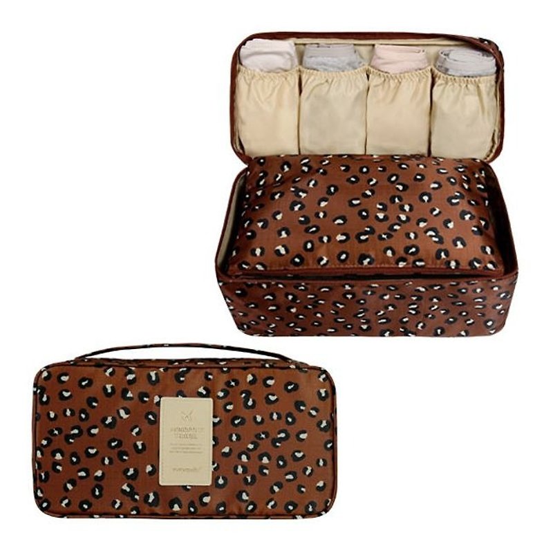 MPL-動物紋旅行貼身衣物包-豹紋棕,MPL24536 - 化妝包/收納袋 - 塑膠 咖啡色