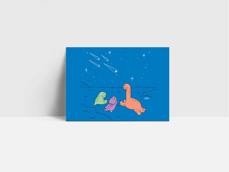 dino meteor rain card - Cards & Postcards - Paper Blue