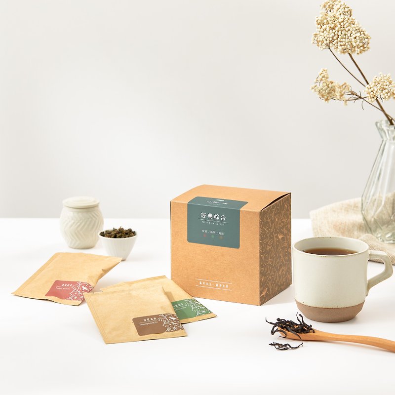 [Taiwanese Tea] Comprehensive Tea Bag Natural Farming Method | Nantou Pure Good Tea 3 types of tea, 4 bags each - Tea - Paper Red