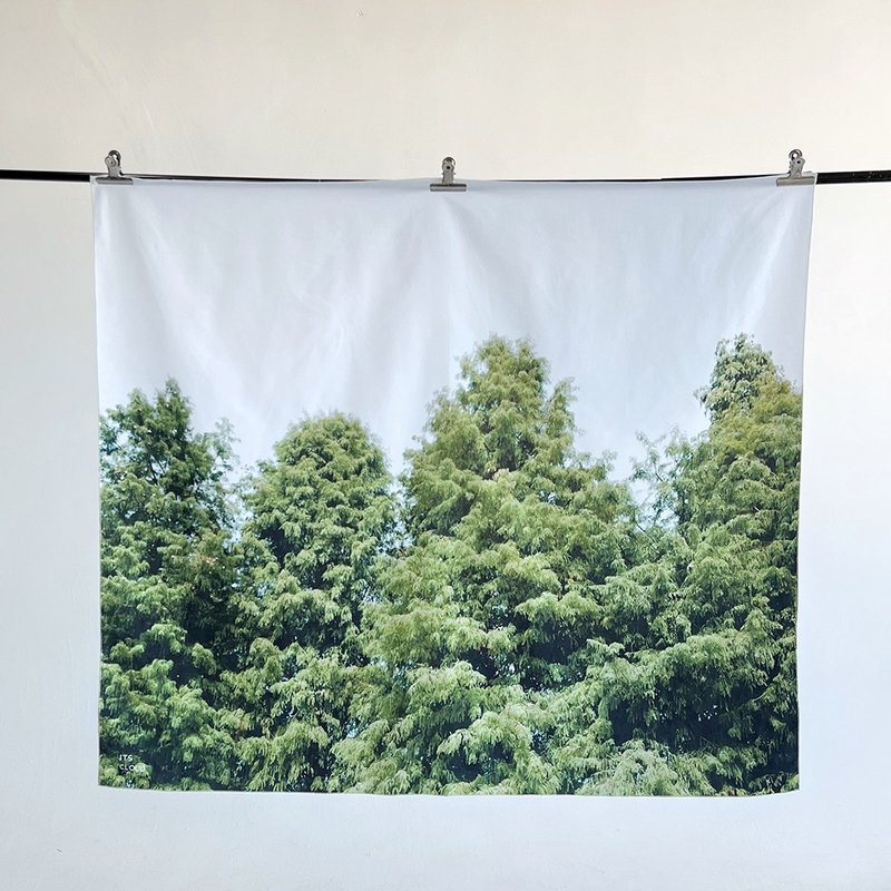療愈系綠植樹窗簾透光掛布 150cm x 130cm 門簾 贈送掛環 - 門簾/門牌 - 聚酯纖維 綠色