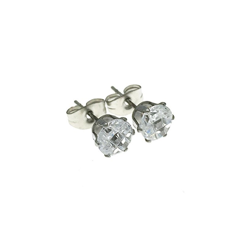 MISTER CIRCLE CUT STUD Earrings - Silver - Earrings & Clip-ons - Gemstone Silver