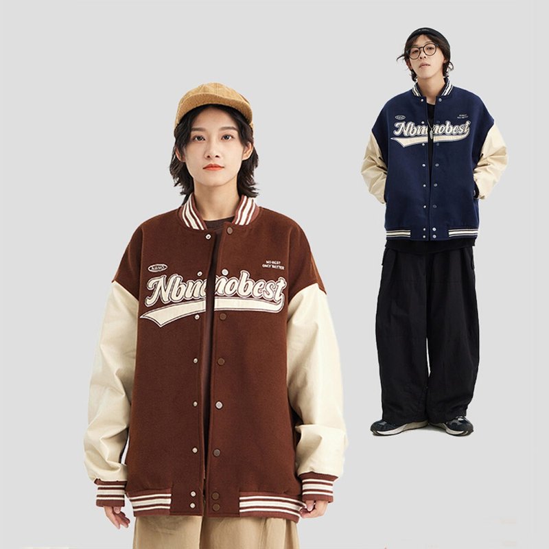 Japanese men and women together into baseball uniform color couples jacket - Men's Coats & Jackets - Other Materials 