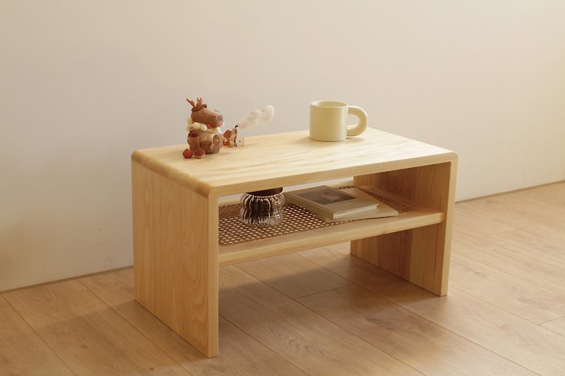 Pre-order model-rattan log table/low table/sofa side table/table/shoe chair-nude color - โต๊ะอาหาร - ไม้ สีกากี