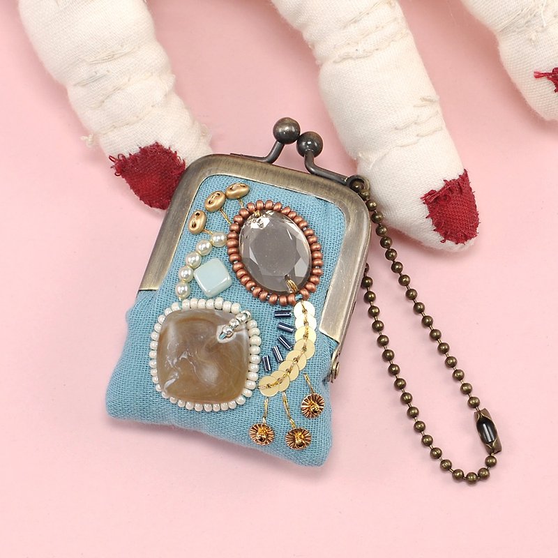 tiny purse for rings and pill,coins,accessories,bag charm purse blue purse 21 - กระเป๋าเครื่องสำอาง - พลาสติก สีน้ำเงิน