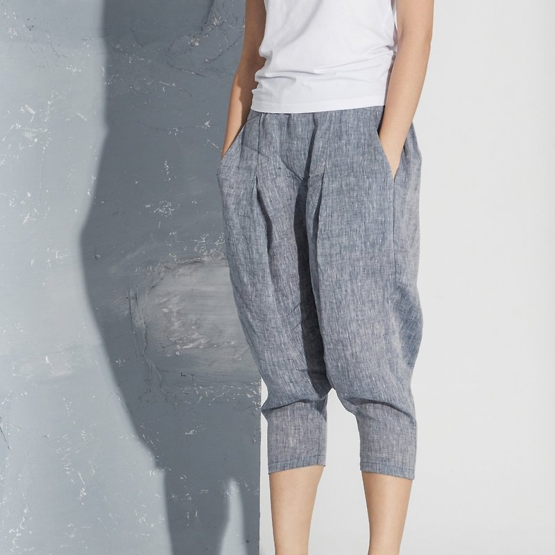 【Custom】Linen harem pants - กางเกงขายาว - ผ้าฝ้าย/ผ้าลินิน สีเทา