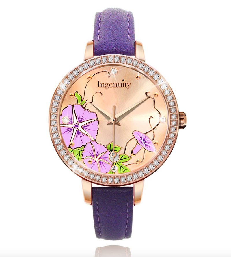 Elegant Lady Watch - Bracelets - Genuine Leather Purple