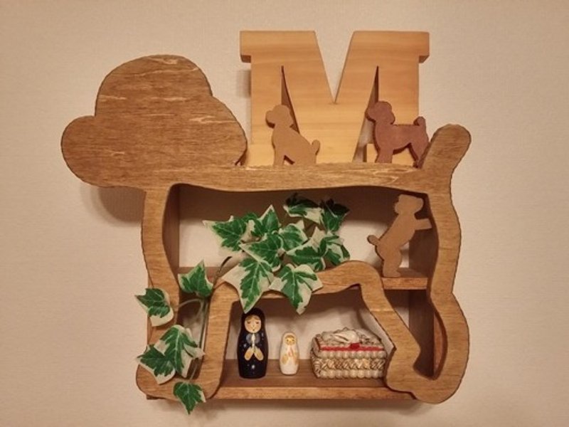 wooden toy poodle display shelf - ชั้นวาง/ตะกร้า - ไม้ สีนำ้ตาล