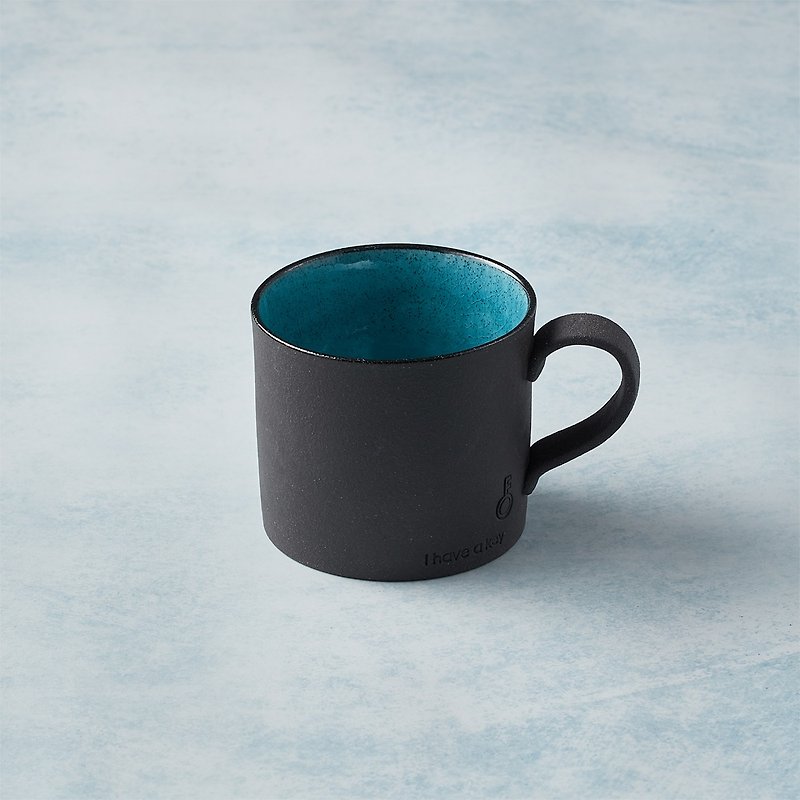 日本美濃燒 - 黑陶釉彩馬克杯 - 青綠 - 咖啡杯 - 陶 黑色