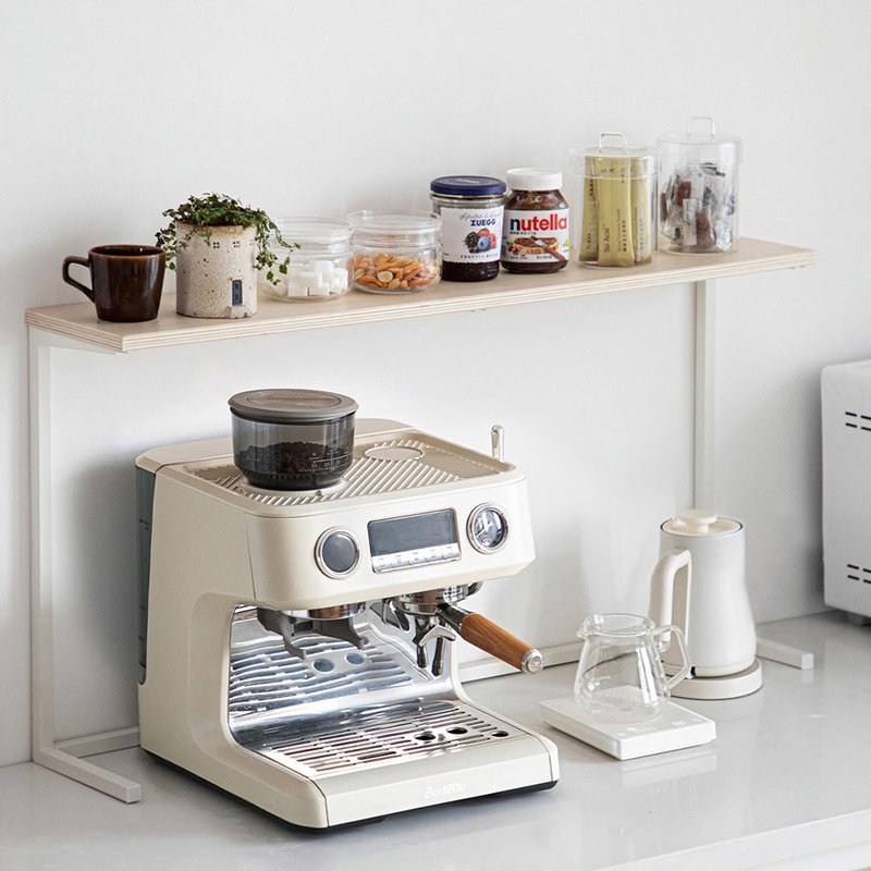 霜山 北欧風デスクトップ用厚手カーボンスチールラック/ディスプレイ収納ラック-DIY - 棚・バスケット - 金属 ブラウン