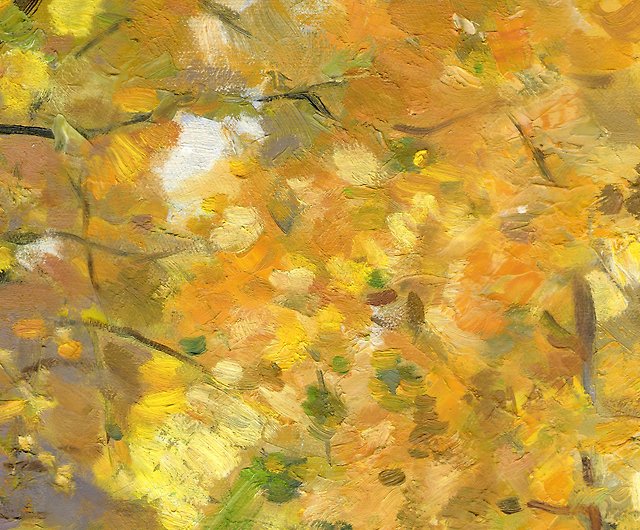 手描きの油絵風景画吊り下げ絵画秋の風景装飾画ギャラリーウォール 