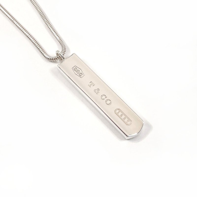【日本直送 中古美品】ティファニー TIFFANY&Co. ネックレス 1837 バー ペンダント シルバー925 アクセサリー 新品仕上げ済み ユニセックス - 項鍊 - 純銀 銀色