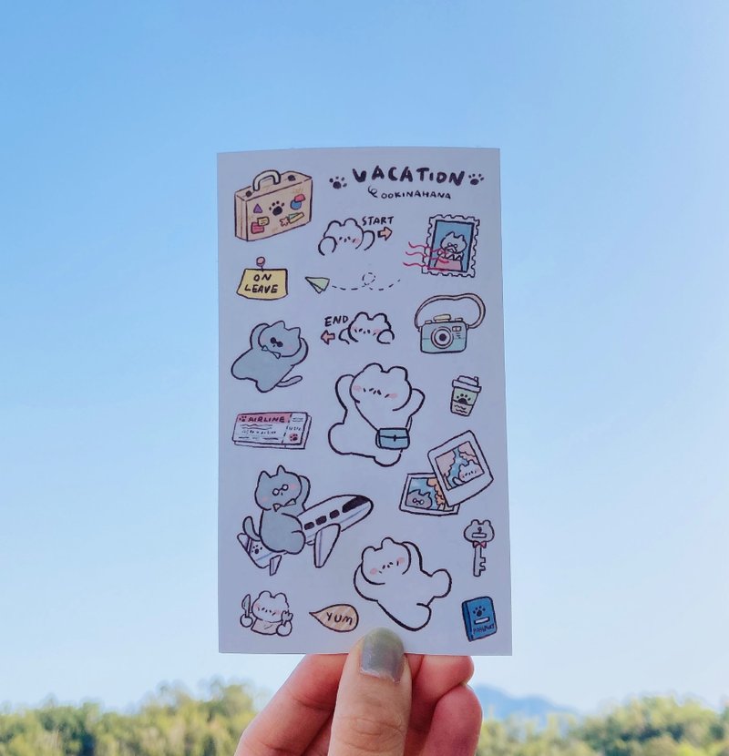 Working Kuma Lolo -  Vacation - Stickers - Paper White