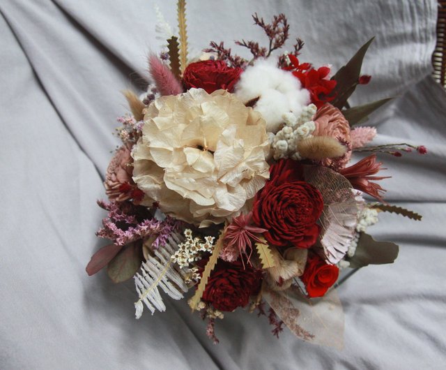 Micro Autumn Maple Red Vintage Red Bridal Bouquet Outside Shot Dry Flowers Shop Kielo Flower Craft Dried Flowers Bouquets Pinkoi