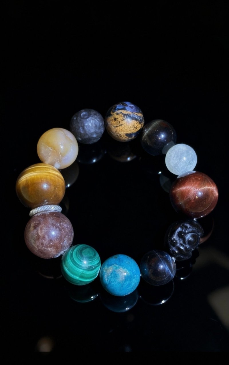 Crystal.EAA 設計款水晶手鏈 宇宙星途 孔雀石 櫻花瑪瑙 彼得石 - 手鍊/手環 - 水晶 多色