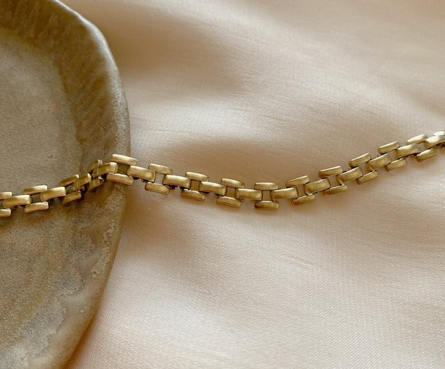 一圓　ブレスレット　ヴィンテージ　レトロ ヴィンテージ・チェーンのホワイト・ブレスレット – leap Jewellery